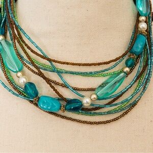 Earth tone beaded chokers 2 choker necklaces worn layered or alone versatile